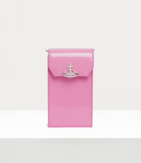 Vivienne Westwood Shiny Patent Phone Bag in PINK